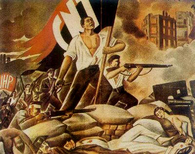 Cartel de propaganda de la Confederacin Nacional del Trabajo (C.N.T.) y la Unin de Hermanos Proletarios (U.H.P.)
