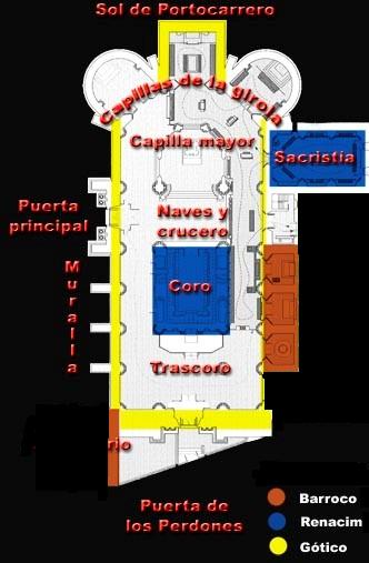 Planta del templo de la Catedral de la Encarnacin. 